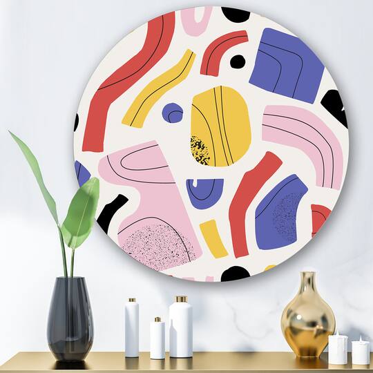 Designart - Organic and Elements In Red Yellow and Pink